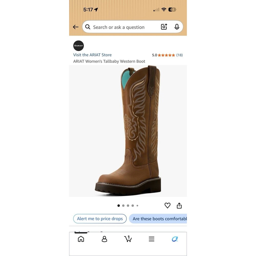 Ariat Tallbaby Women's Brown Leather Western Cowboy Boots Roper US Size 8.5B